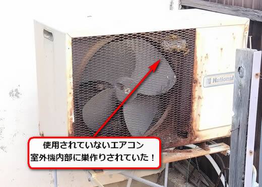 アシナガバチ駆除室外機