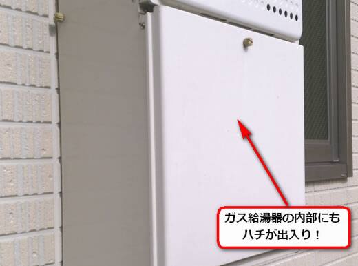 蜂の巣ベランダ給湯器