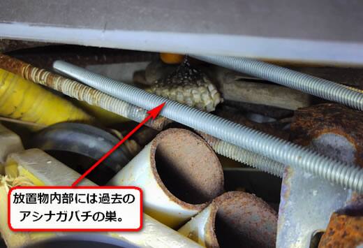 蜂の巣放置物