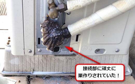 配管接続部蜂の巣
