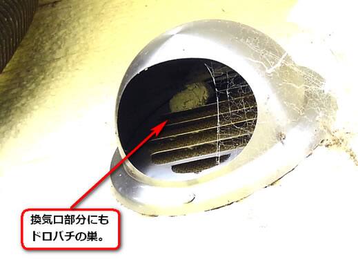 ドロバチ巣換気口